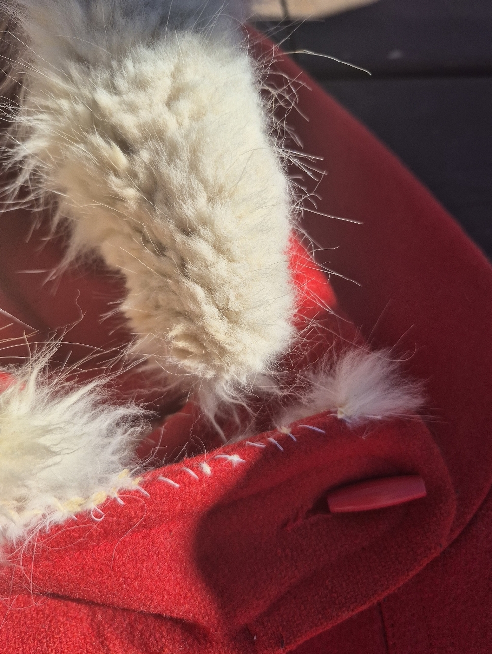 Vintage Red Wool Duffle Coat Size Large - Picture 10 of 13